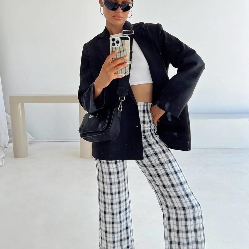 Princess Polly EUROS PANTS BLACK/WHITE